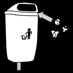 garbage in dustbin